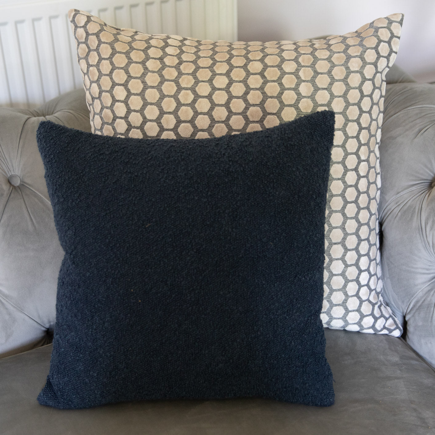 Navy Boucle Cushion 45x45cm