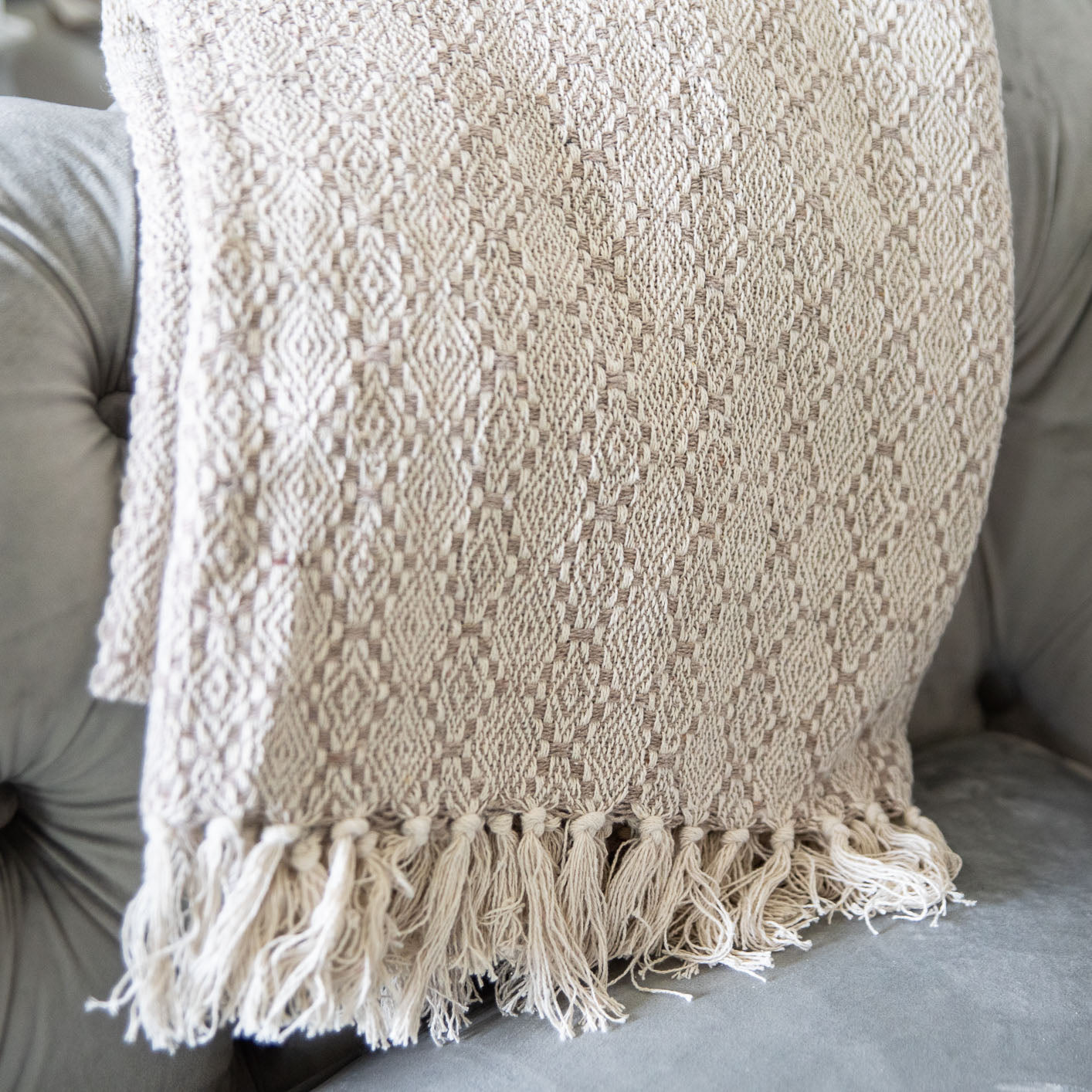Cream Throw
