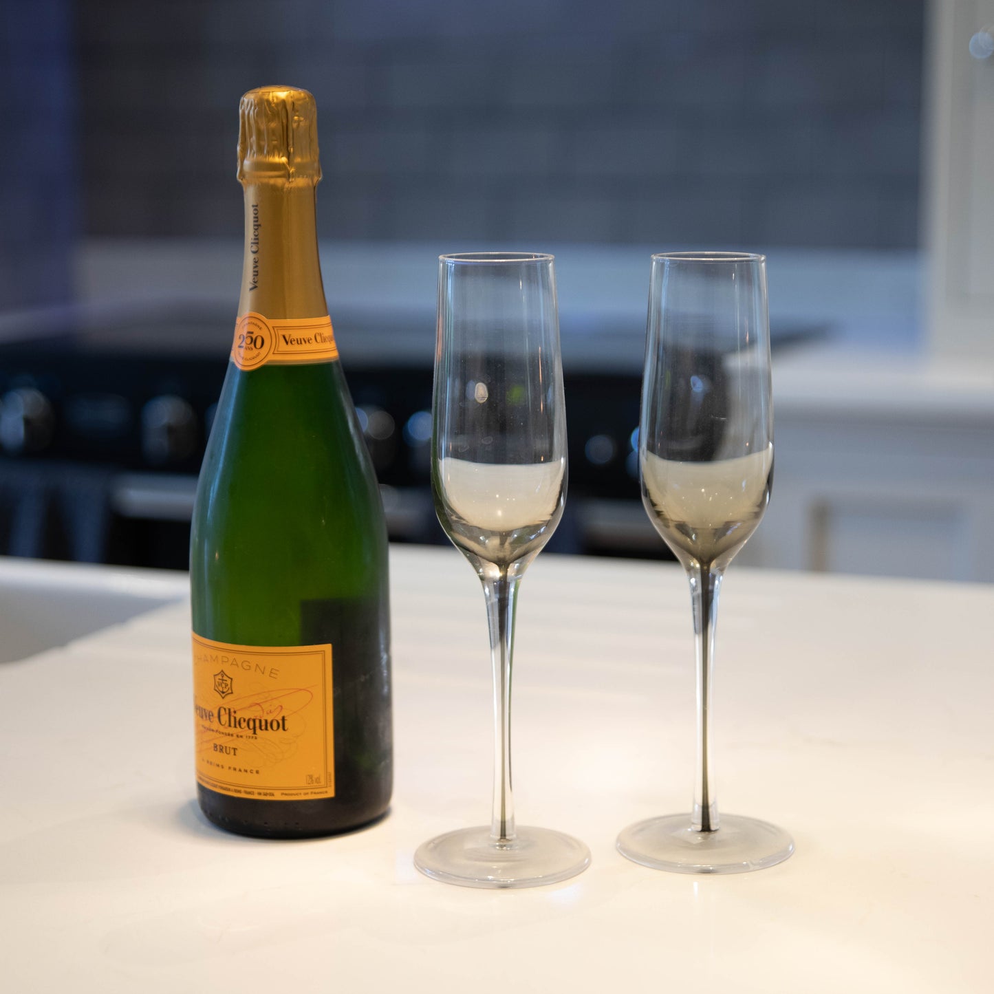 4 pack Smoke Champagne Glass
