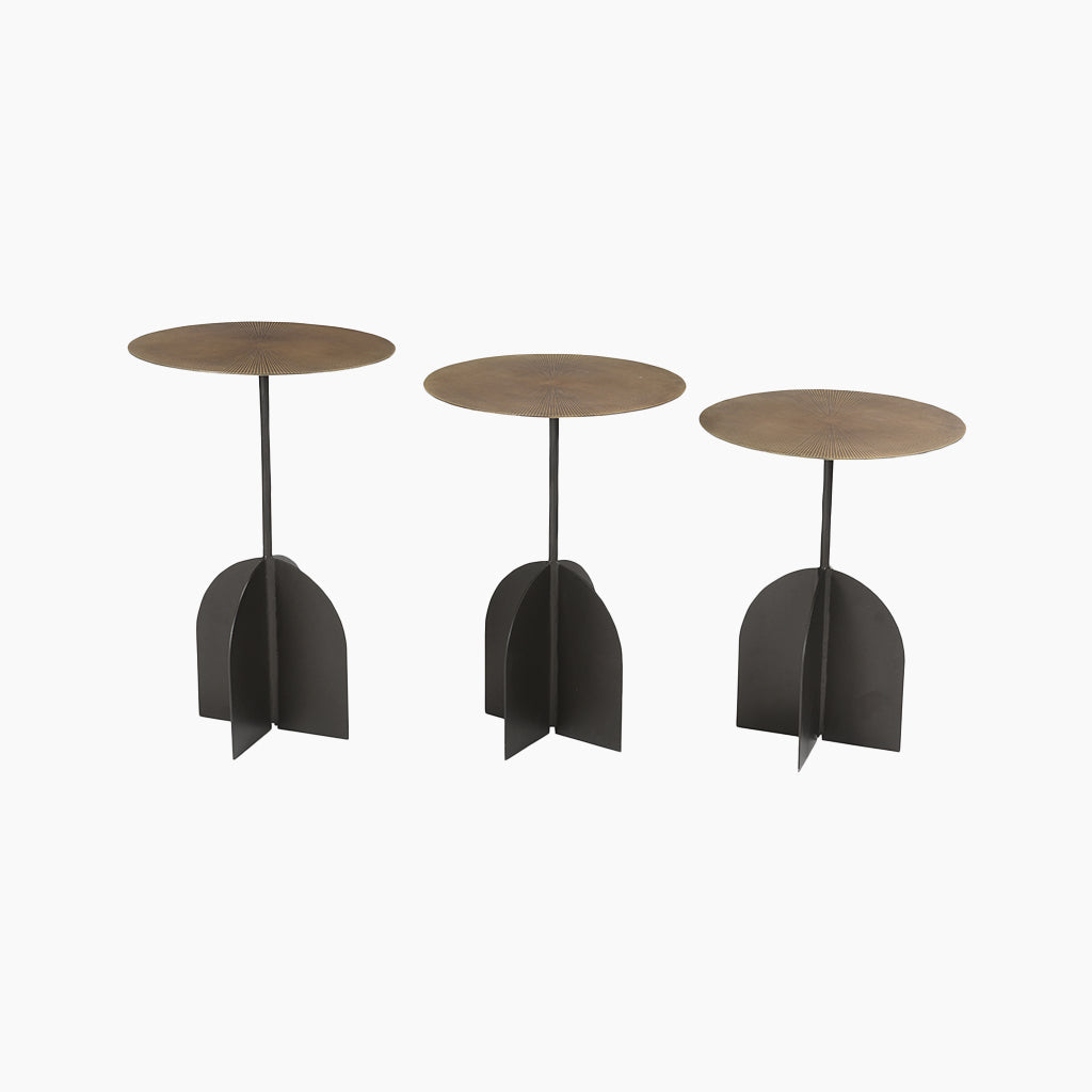 Lennox 3X Brass Finish Side Tables
