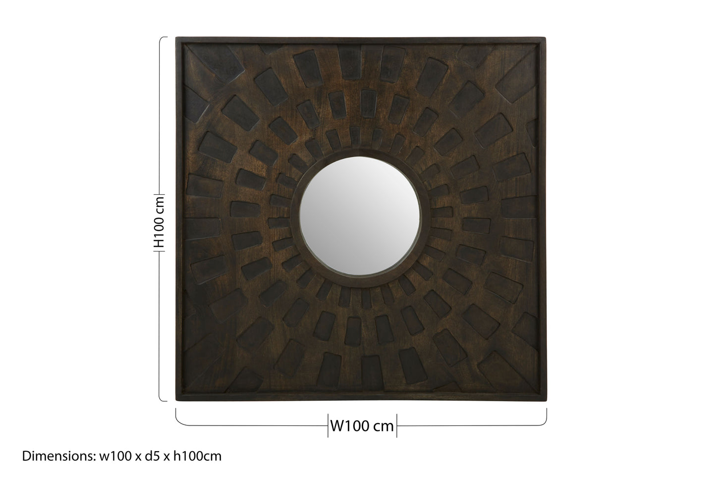 Earthen Square Brown Mirror