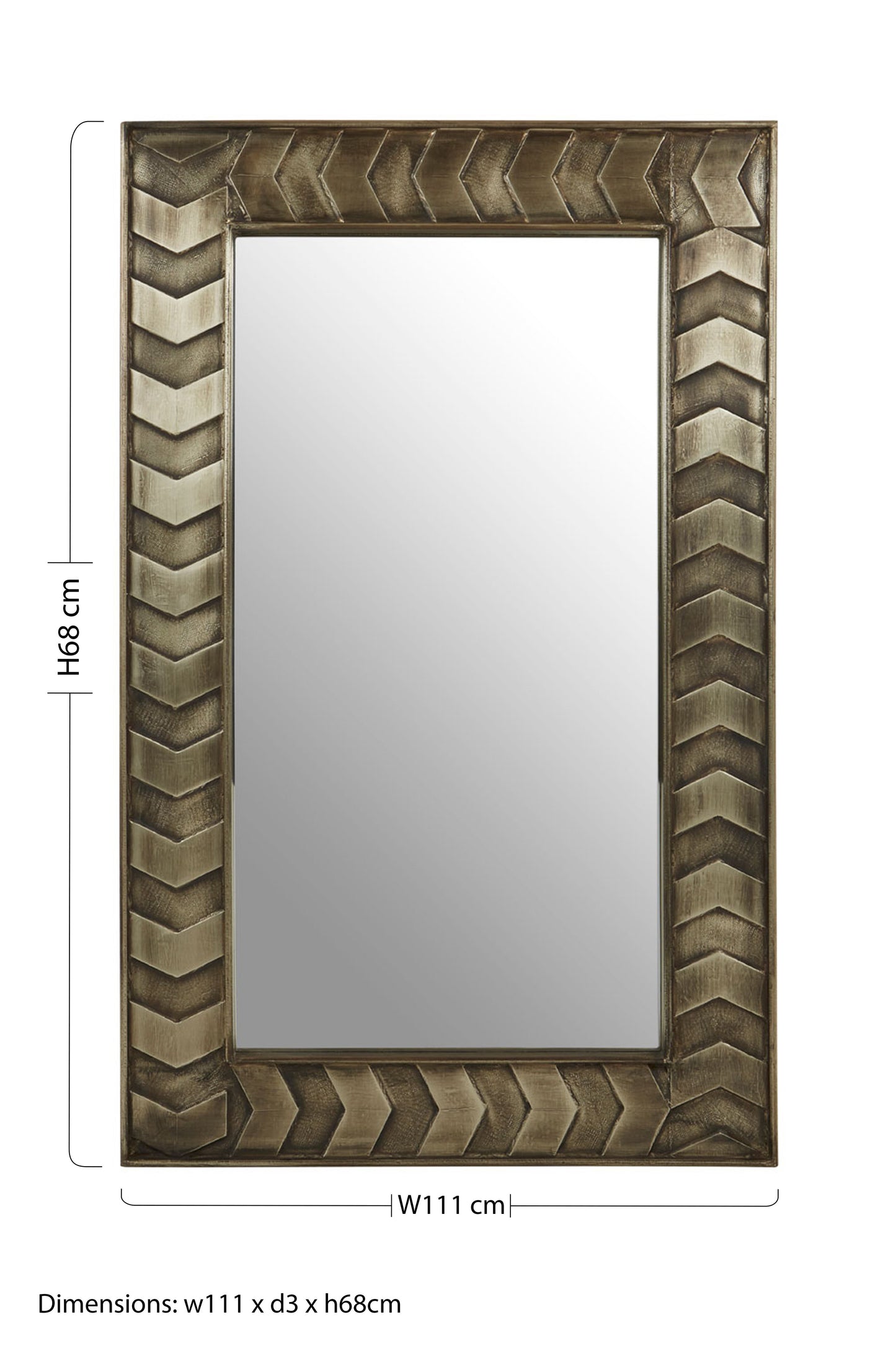 Chevron Rectangular Silver Mirror