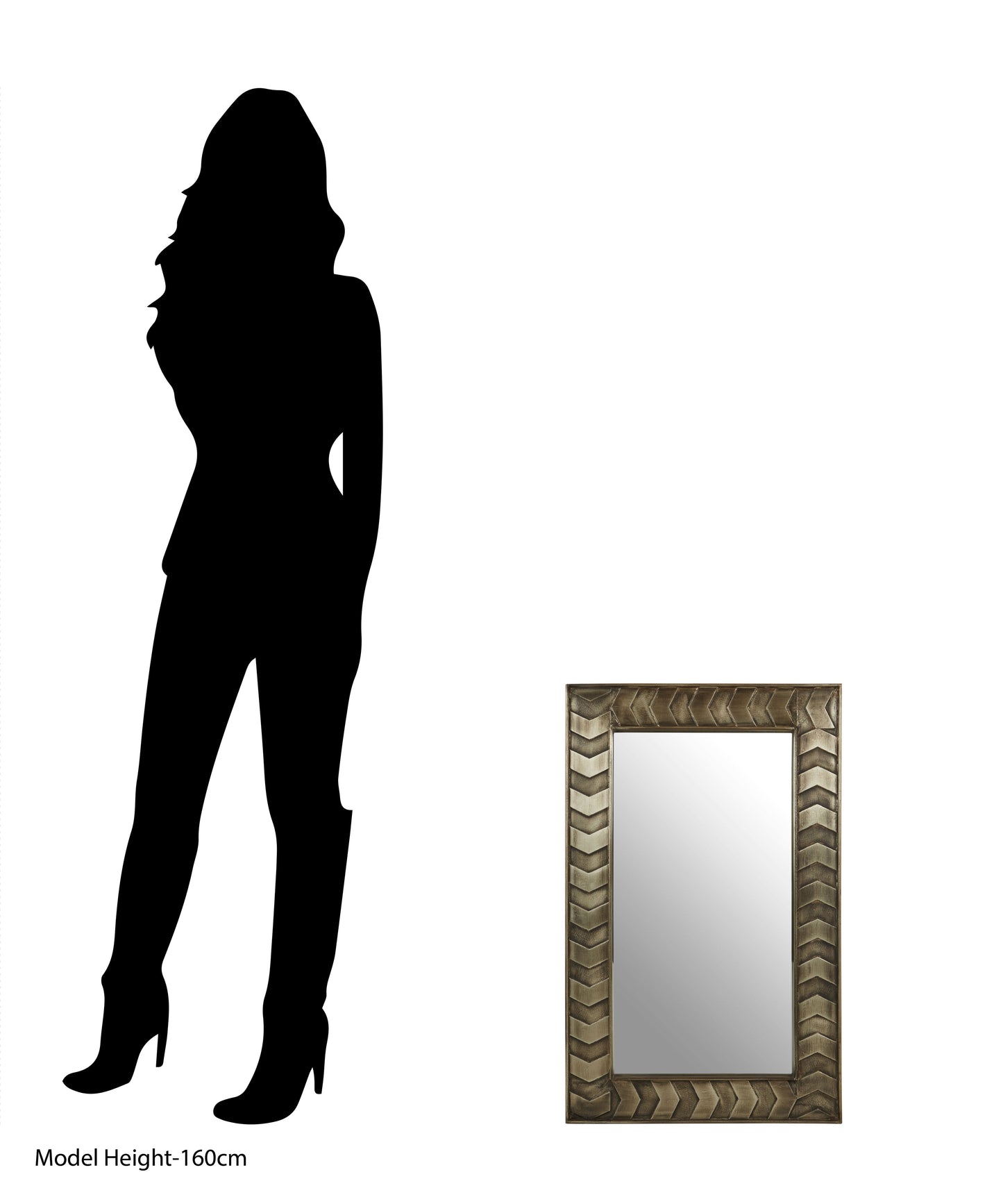 Chevron Rectangular Silver Mirror