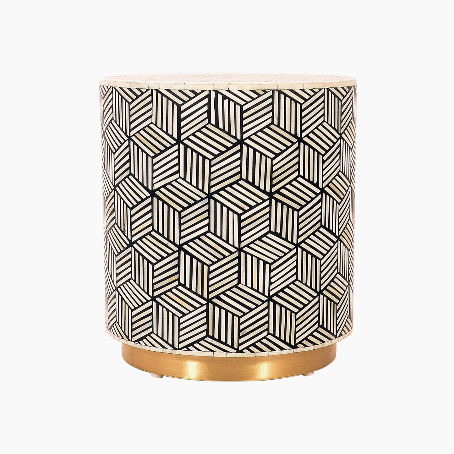 Opulence Bone Inlay Round Side Table