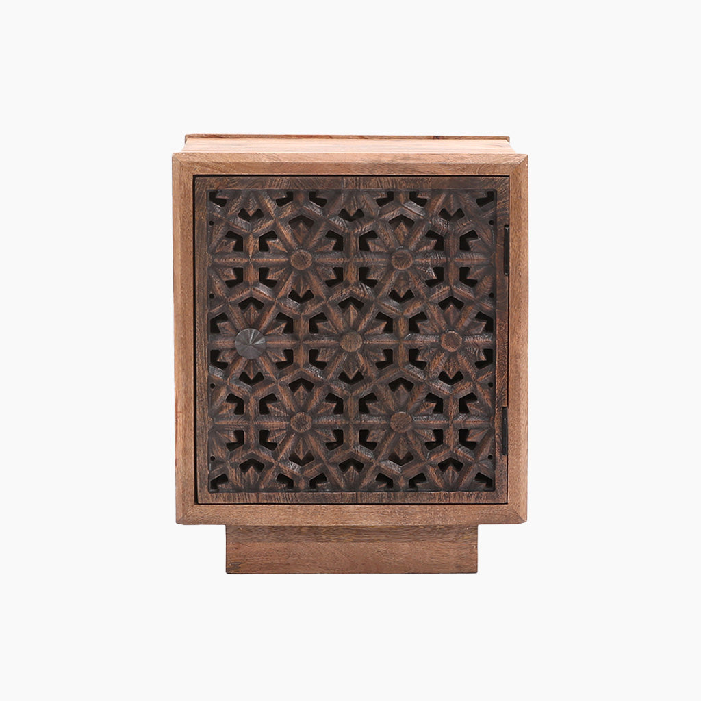 Hollis Wooden Carving Side Table