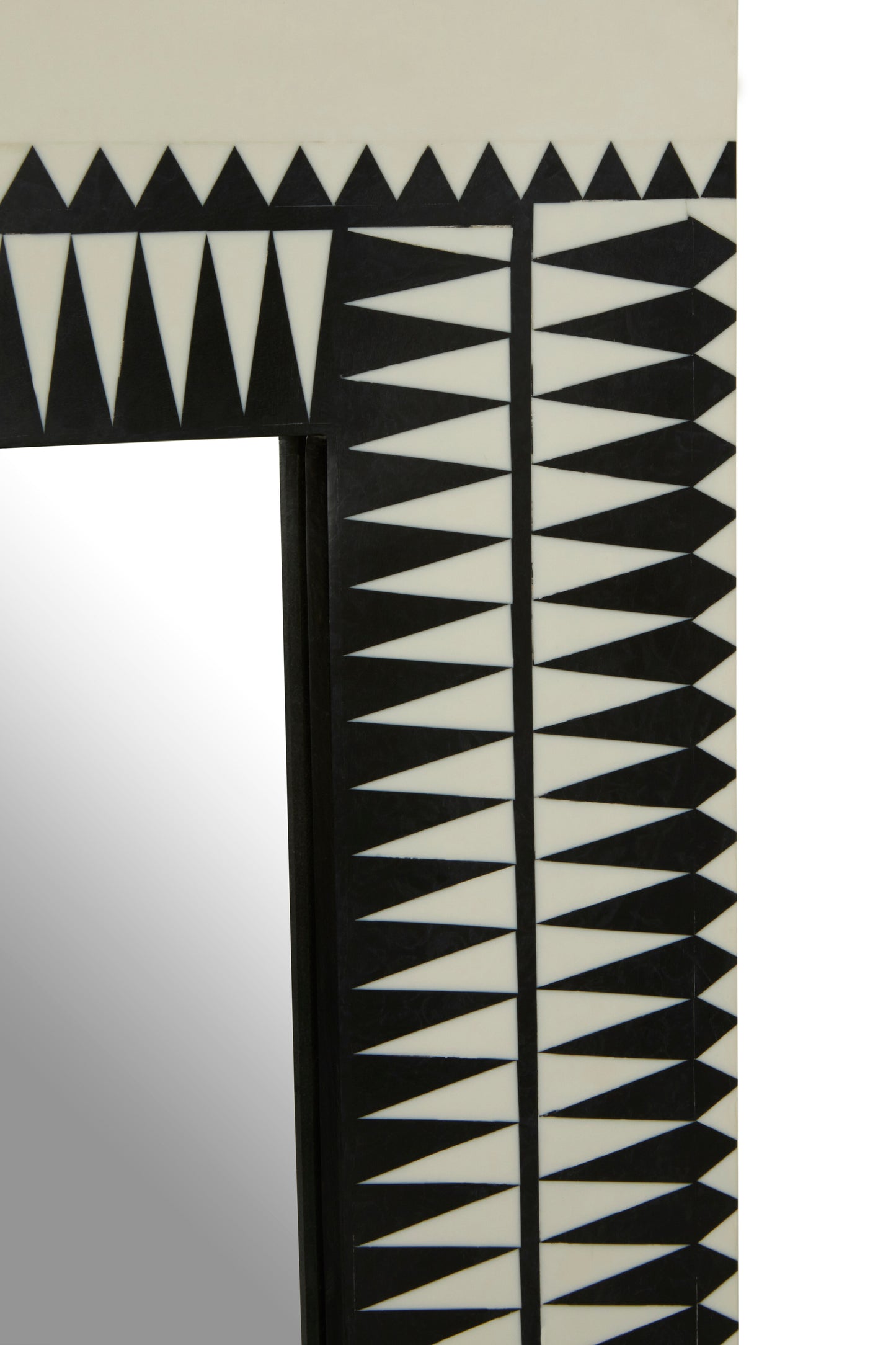 Tribal Rectangle Black & White Mirror