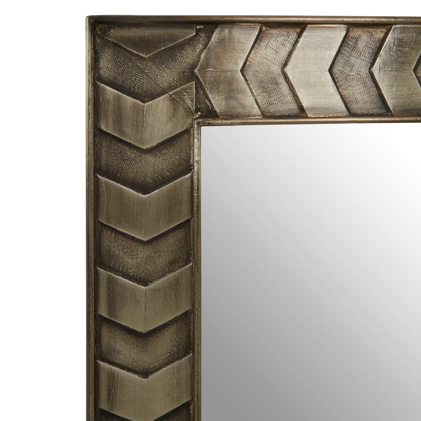 Chevron Rectangular Silver Mirror