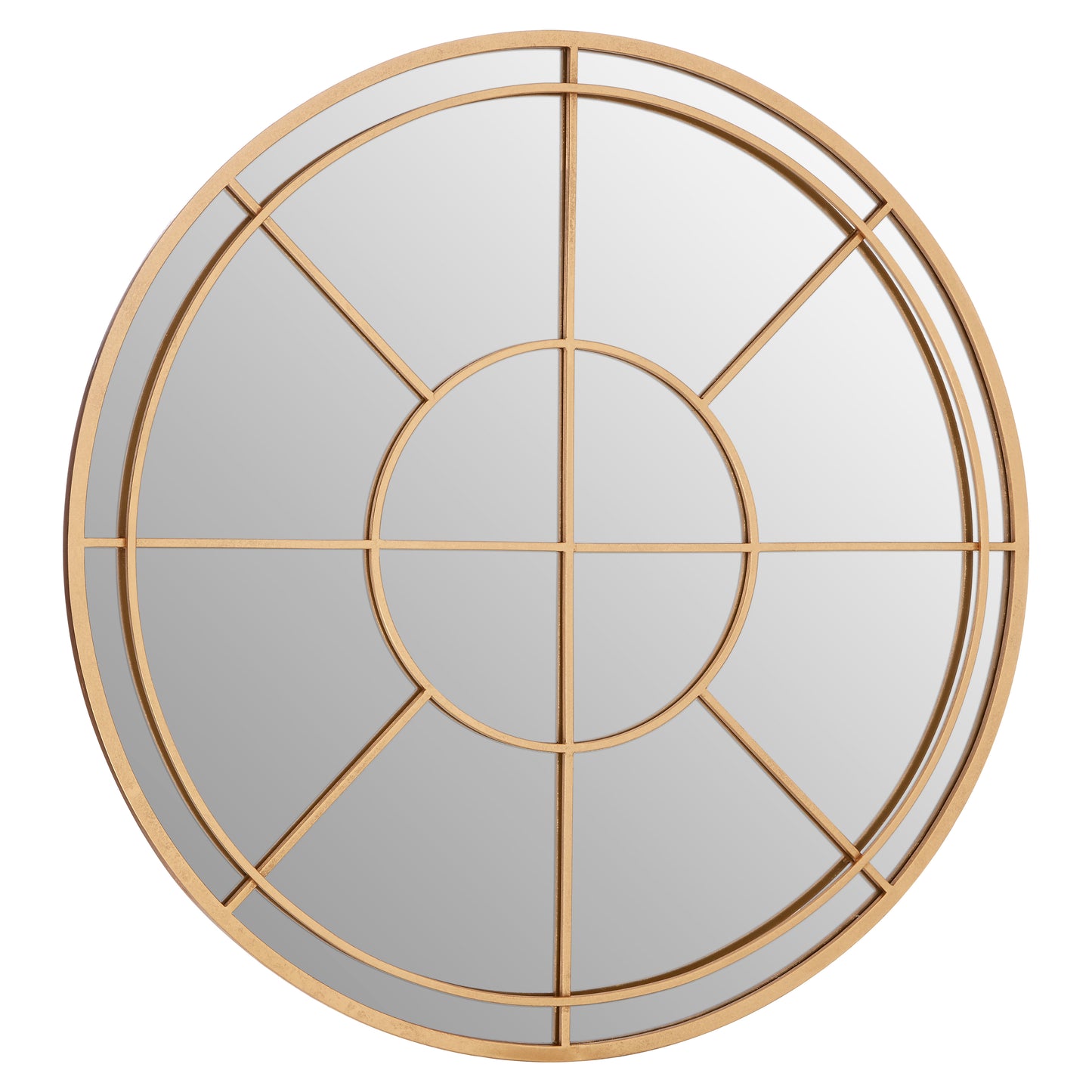 Radiant Round Golden Mirror