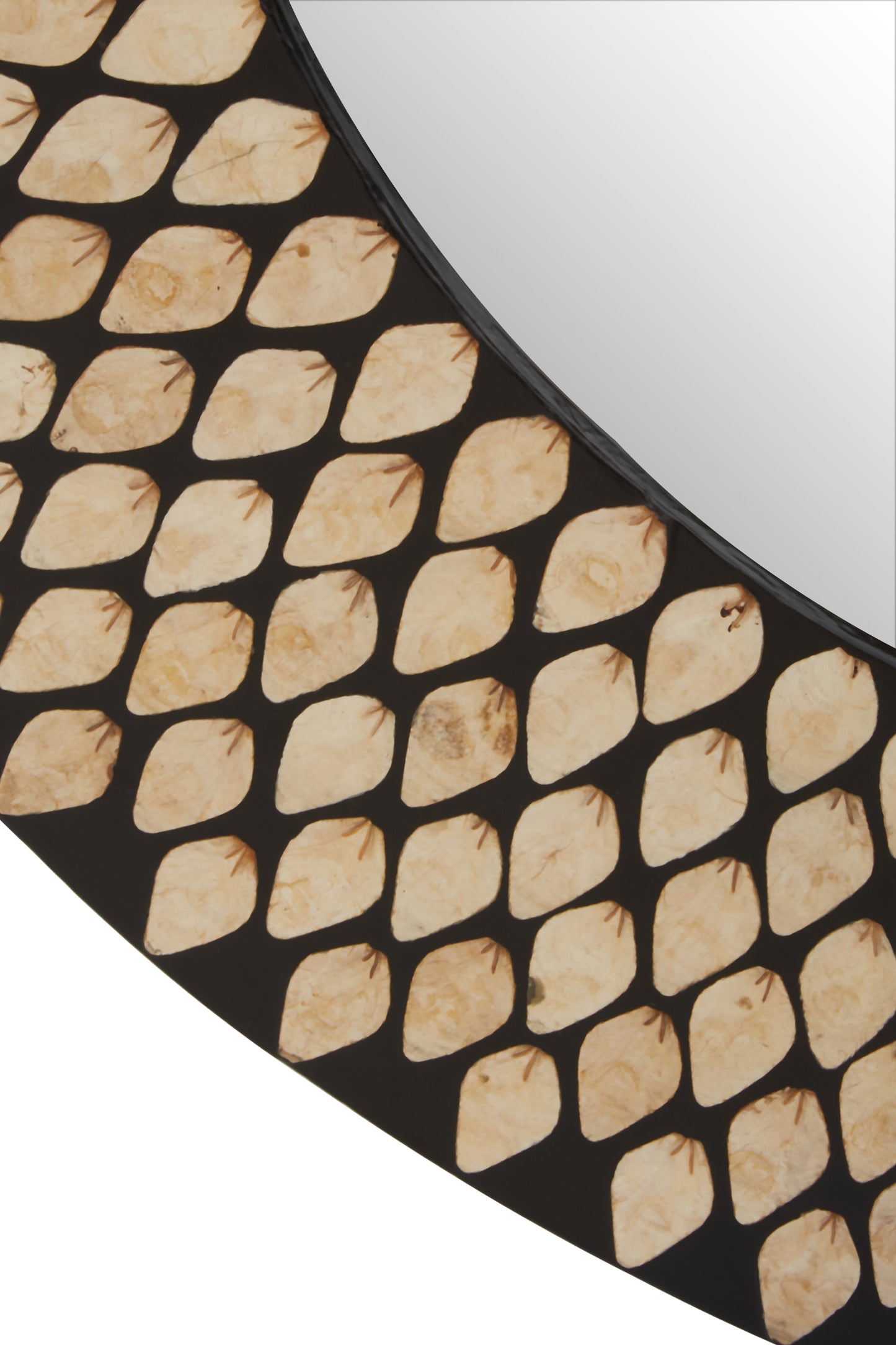 Vortex Round Black and Golden Mirror