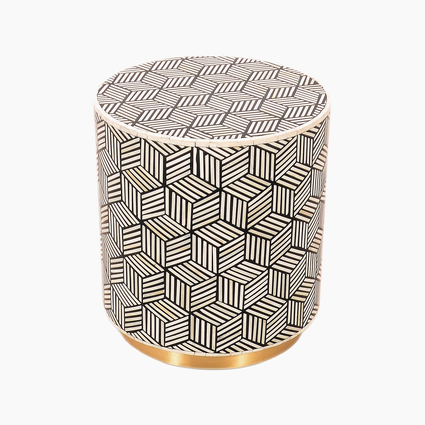 Opulence Bone Inlay Round Side Table