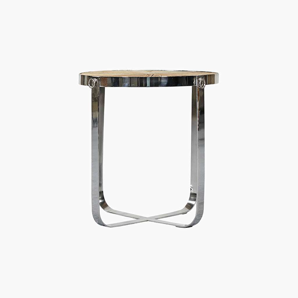 Rustica Wooden Round Side Table
