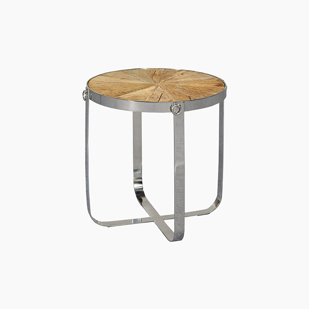 Rustica Wooden Round Side Table