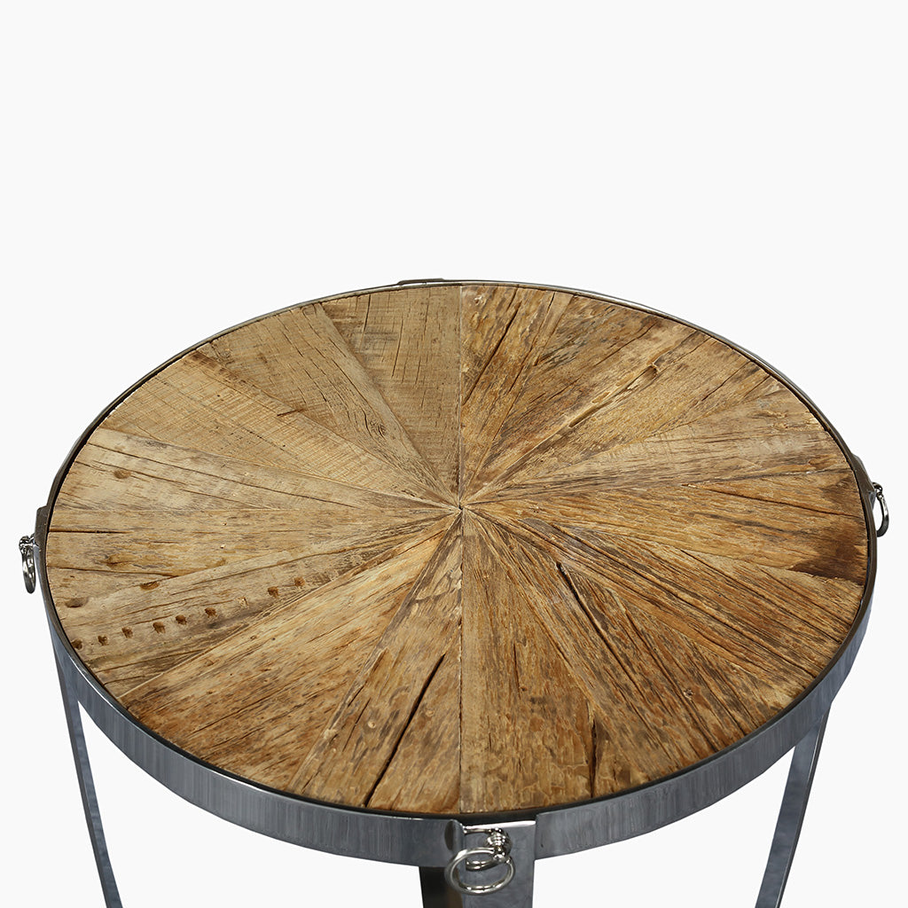 Rustica Wooden Round Side Table