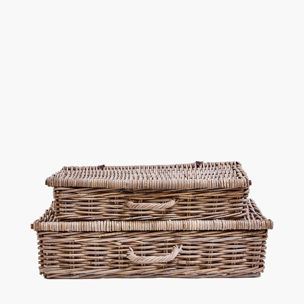 Set of 2 Grey Kubu Rectangular Underbed Storage