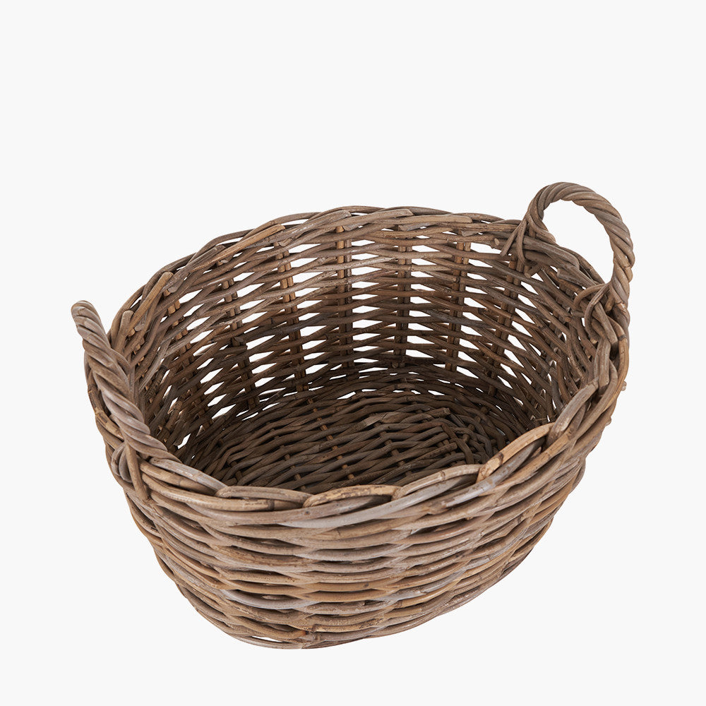 Set of 2 Grey Kubu Oval Baskets