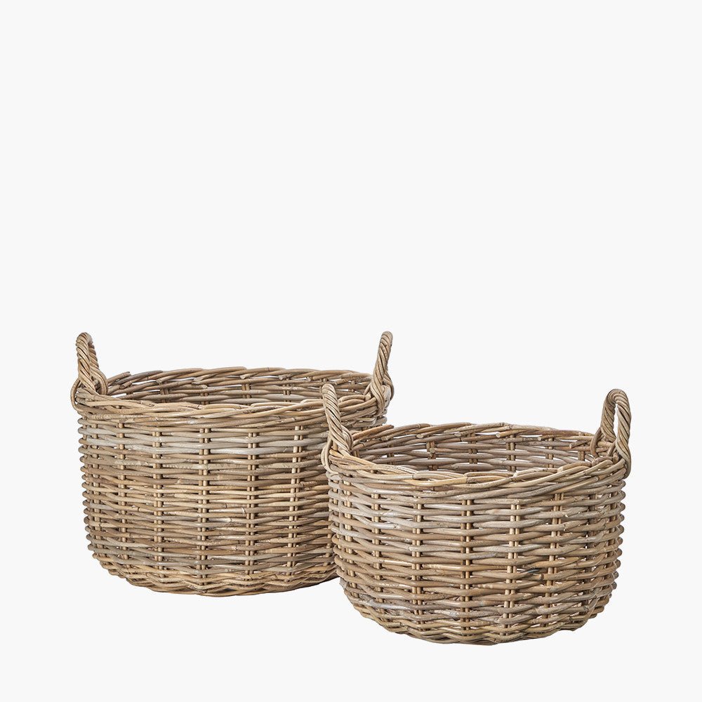 Set of 2 Grey Kubu Log Baskets