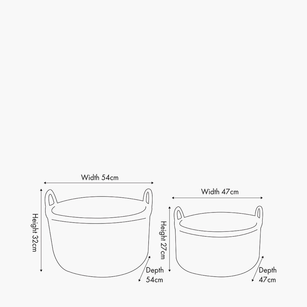 Set of 2 Grey Kubu Log Baskets