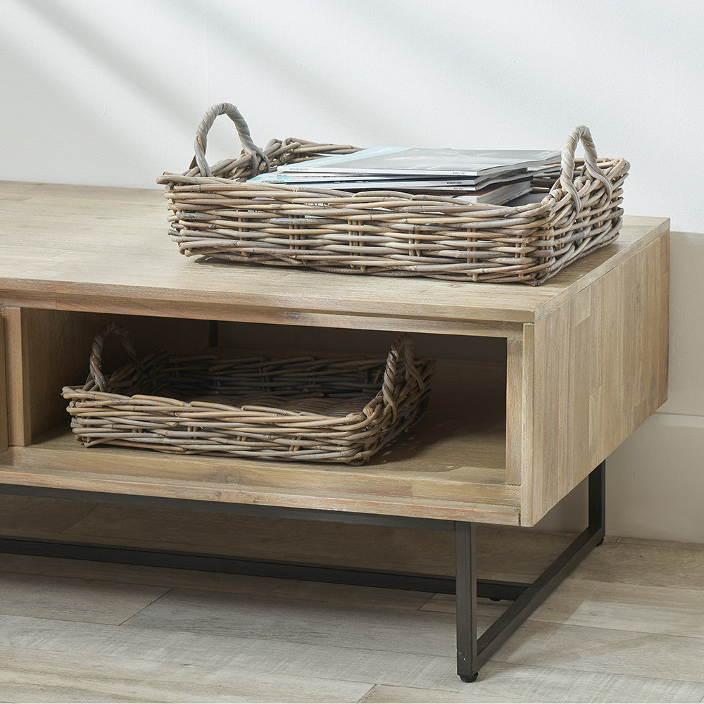 Set of 2 Grey Kubu Trays