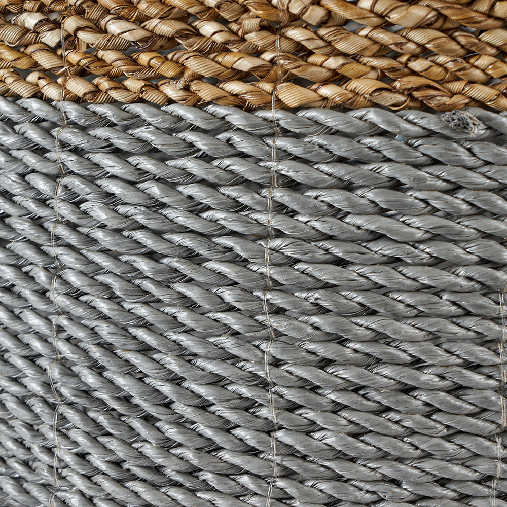 Copy of Set of 2 Banana Leaf Two Tone Natural and Grey Baskets