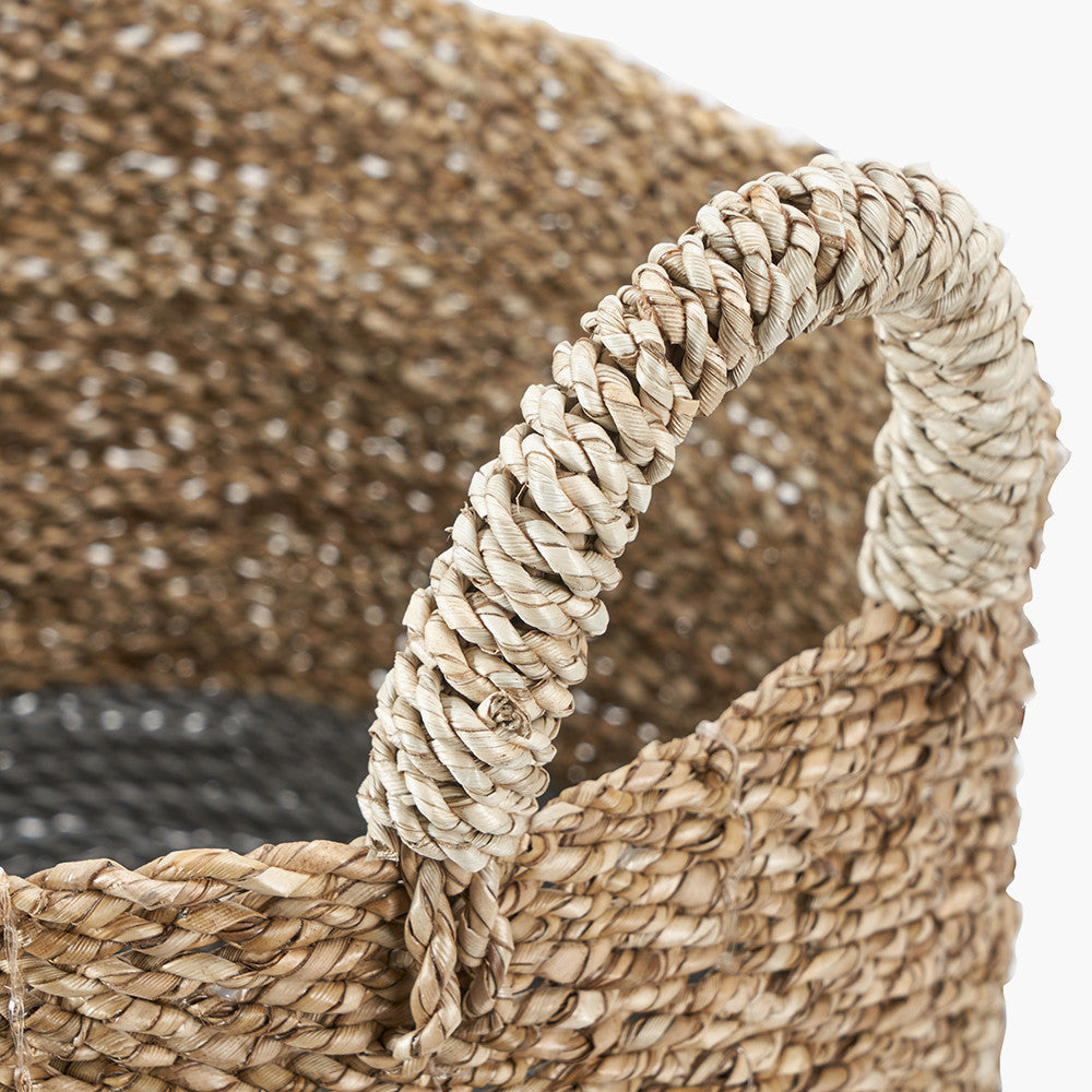 Copy of Set of 2 Banana Leaf Two Tone Natural and Grey Baskets