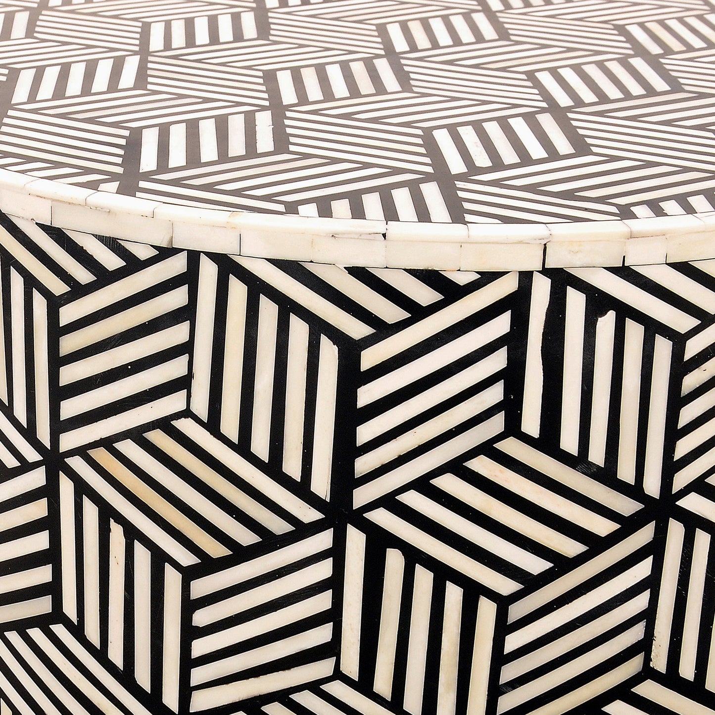 Opulence Bone Inlay Round Side Table