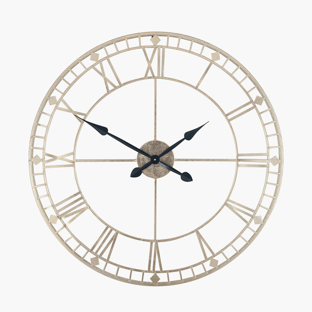 Antique Gold Metal Round Wall Clock 80m