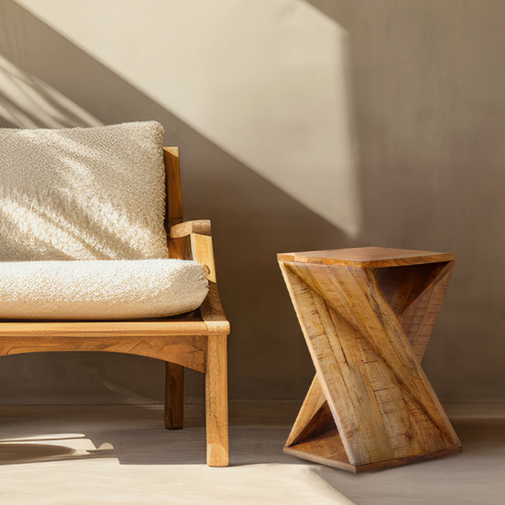 Zephyr Wooden Square Side Table