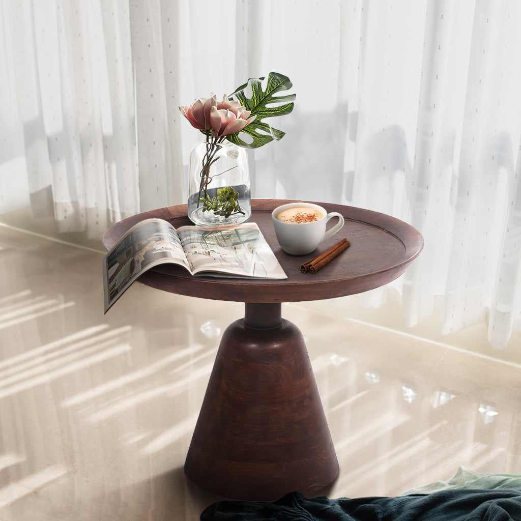 Pyrus Wooden Round Side Table