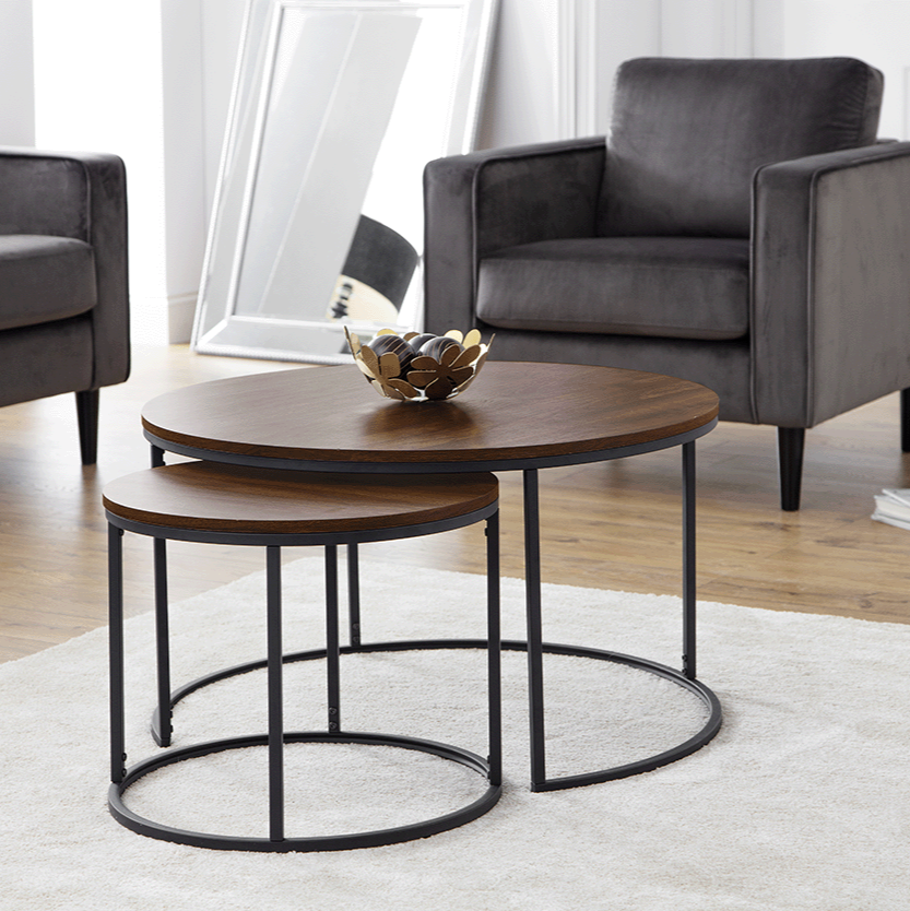 Cameroon Round Nesting Coffee Tables