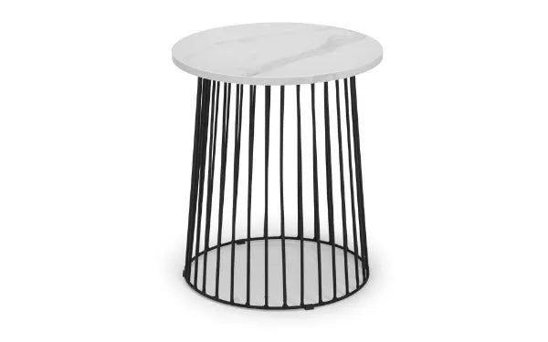 Mitchell Round Marble Finish Side Table