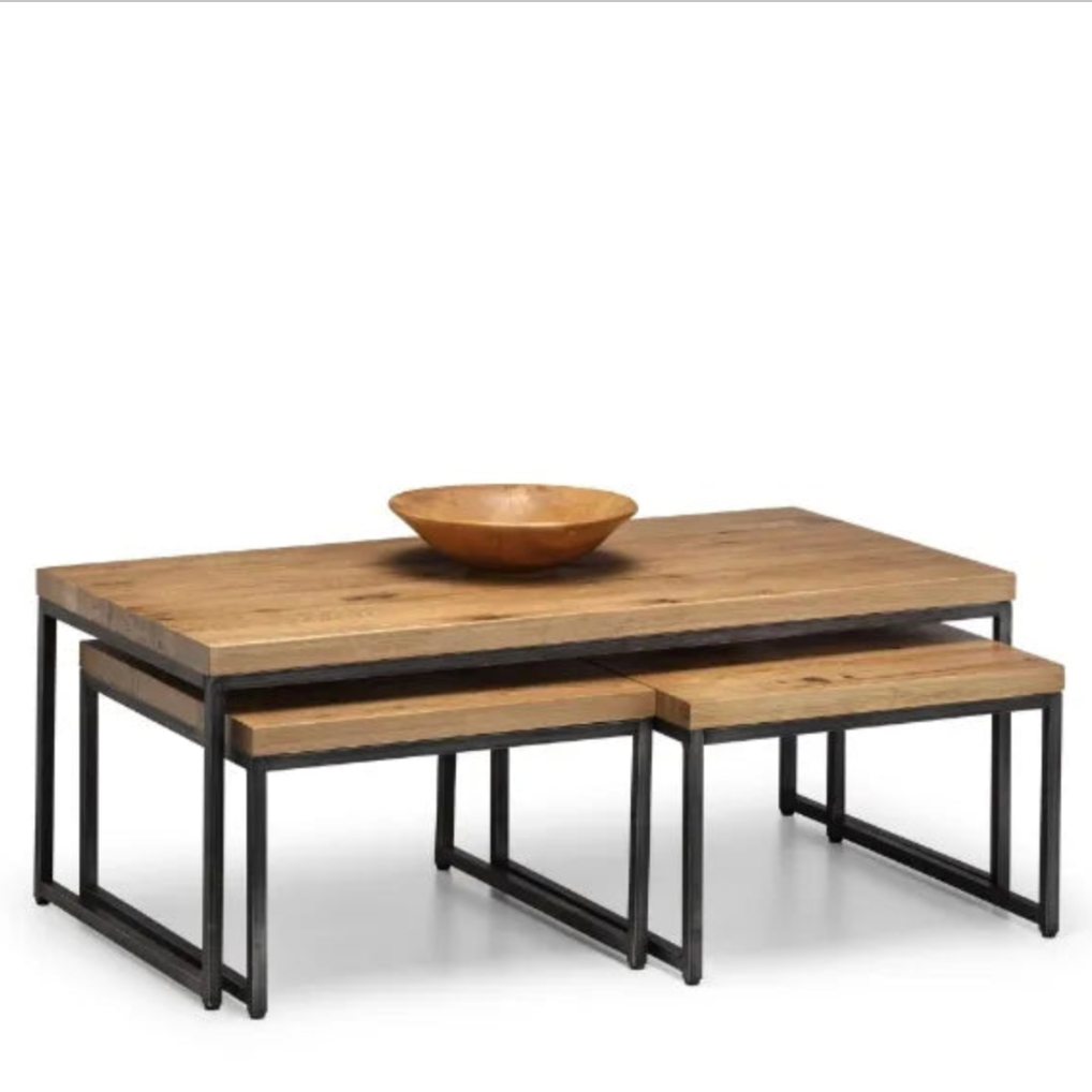 Mikeno Oak Nesting Coffee Tables