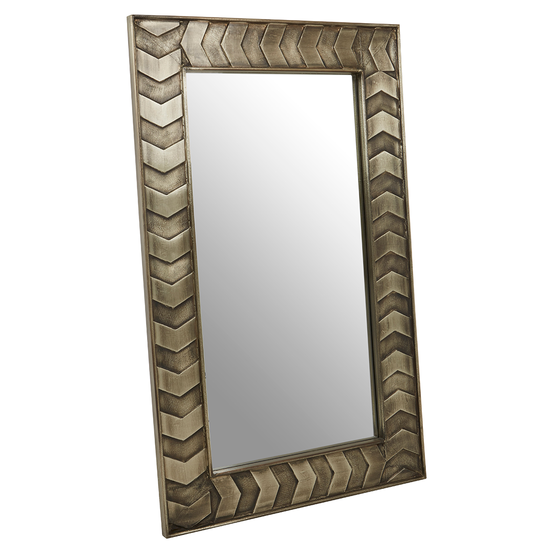 Chevron Rectangular Silver Mirror