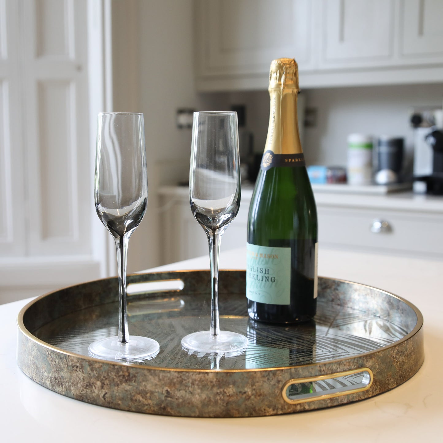 4 pack Smoke Champagne Glass