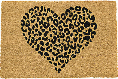 Leopard Heart Doormat 60x40cm