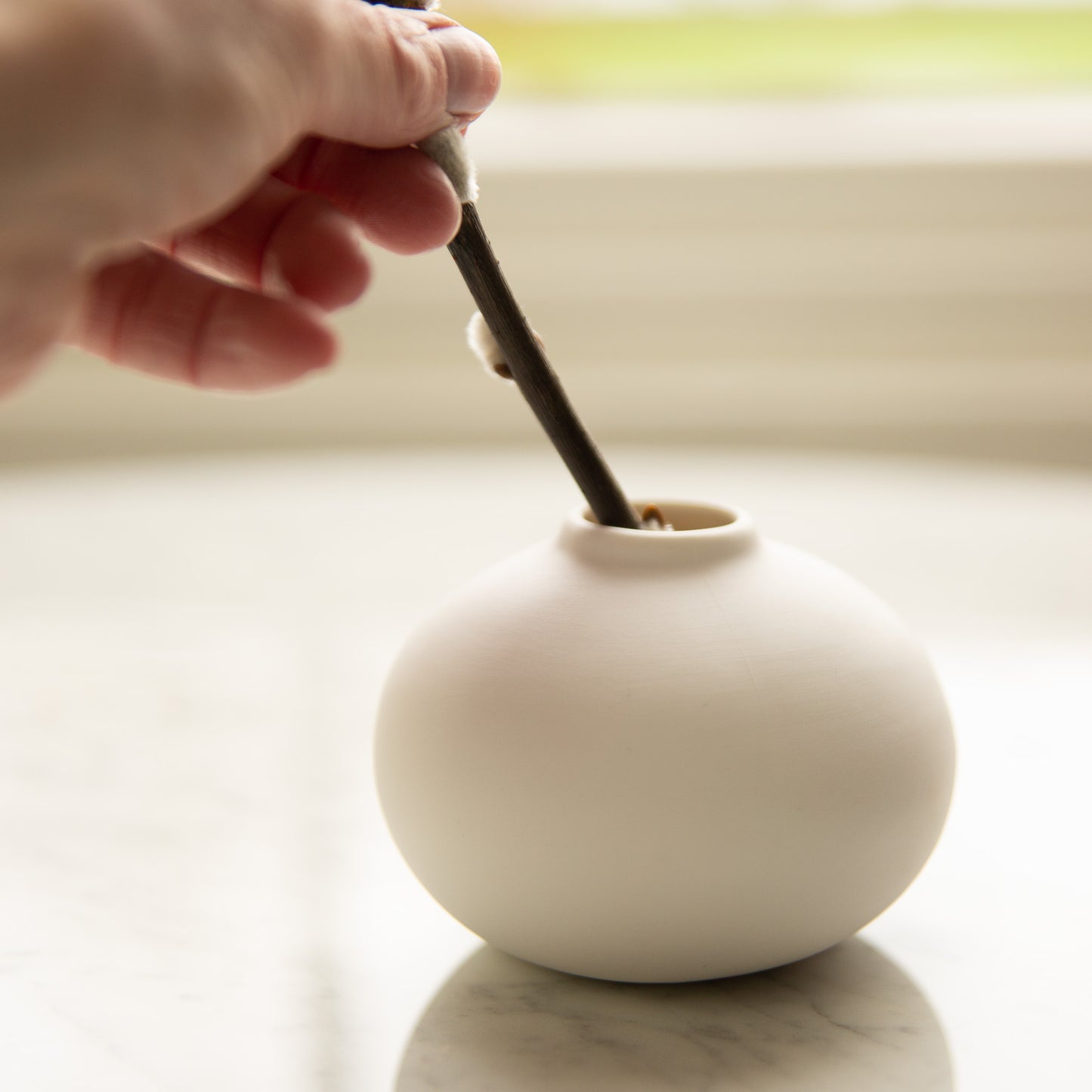 White Ceramic Bud Vase 7cm