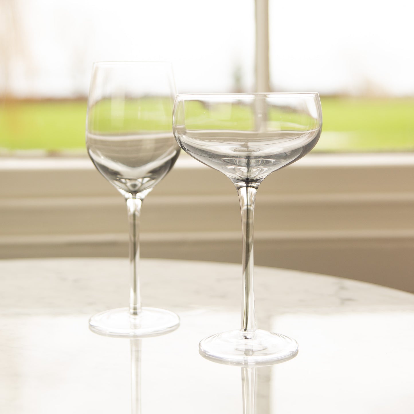 4 pack Smoke Champagne/Cocktail Saucer Glasses