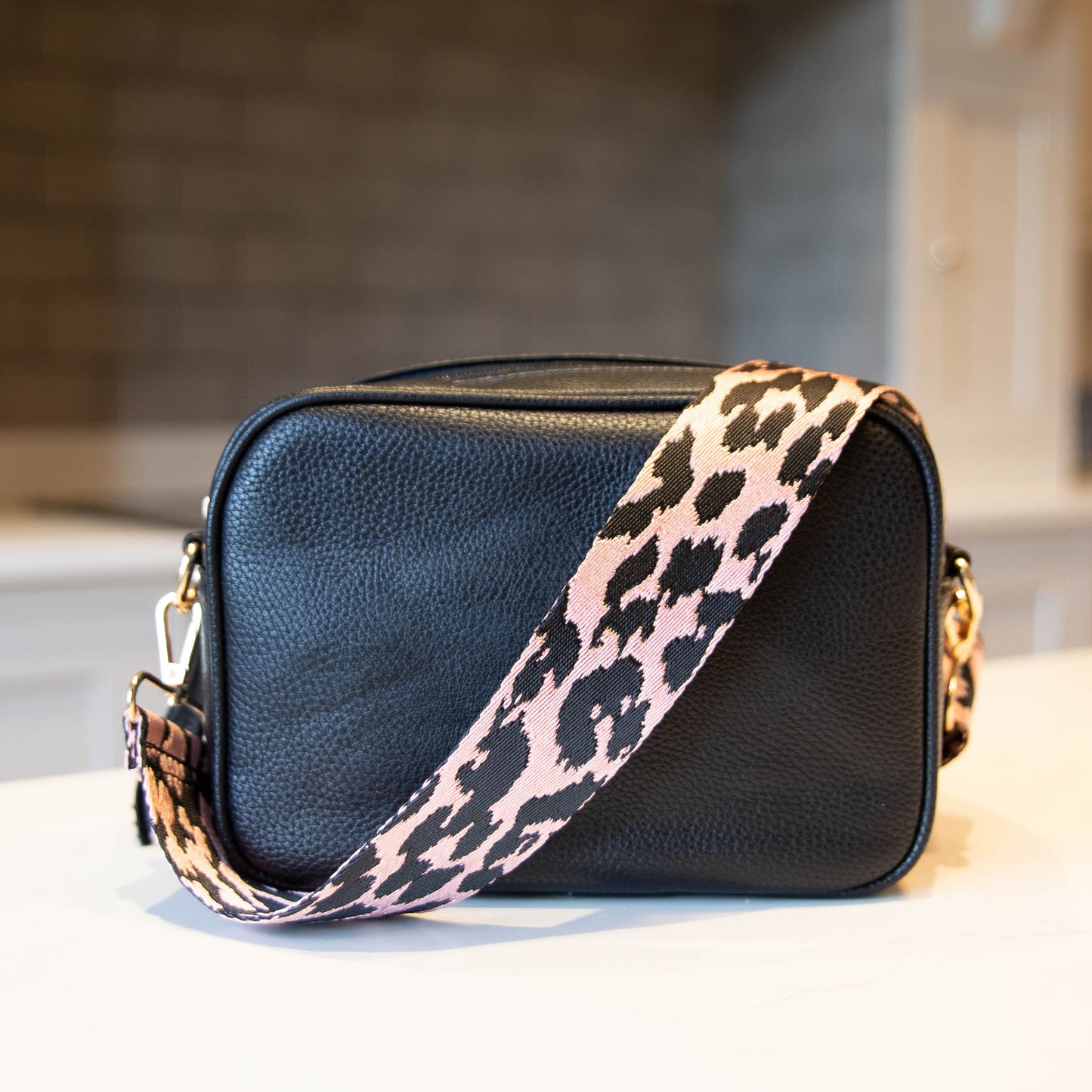 Pink & Black Animal Print Strap