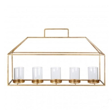 Long Table Gold Finish Lantern