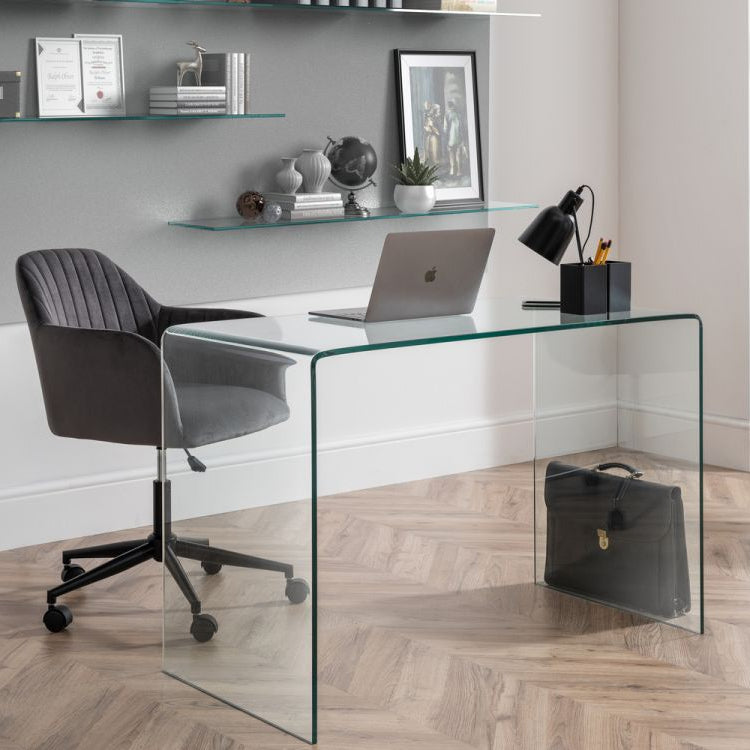 Bent glass on sale office desk