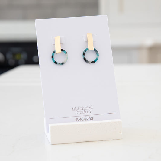 Blue Multi Colour Ring Earring