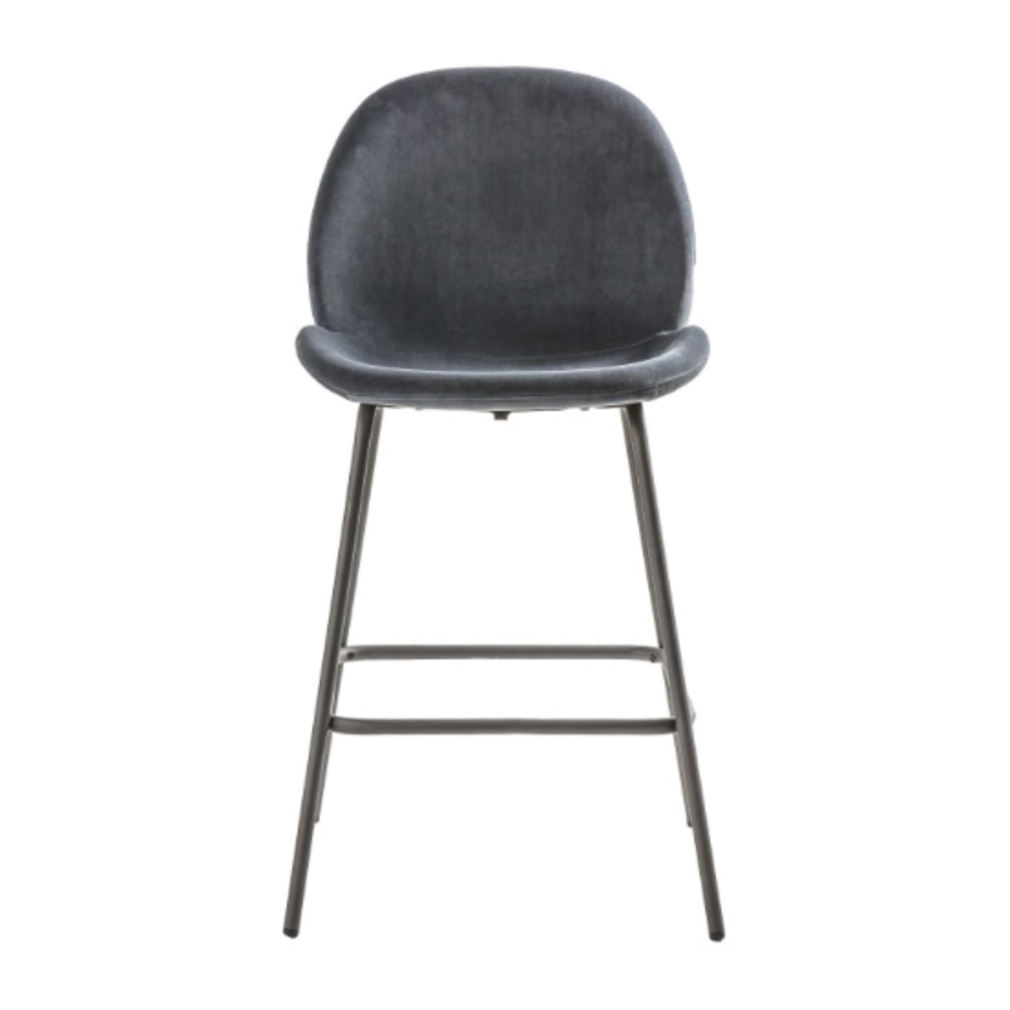 2 Dark Grey Velvet Bar Stools