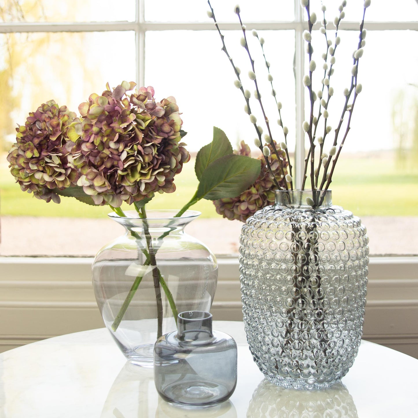 Shaped Smoke Glass Vase 29cm