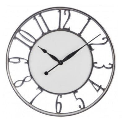 Compton large stainless steel wall clock