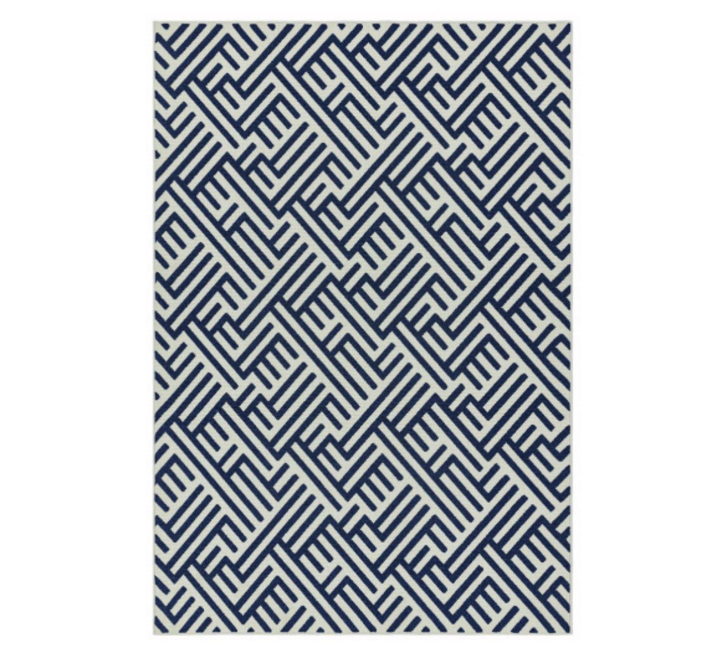 Navy Geo Patio Rug