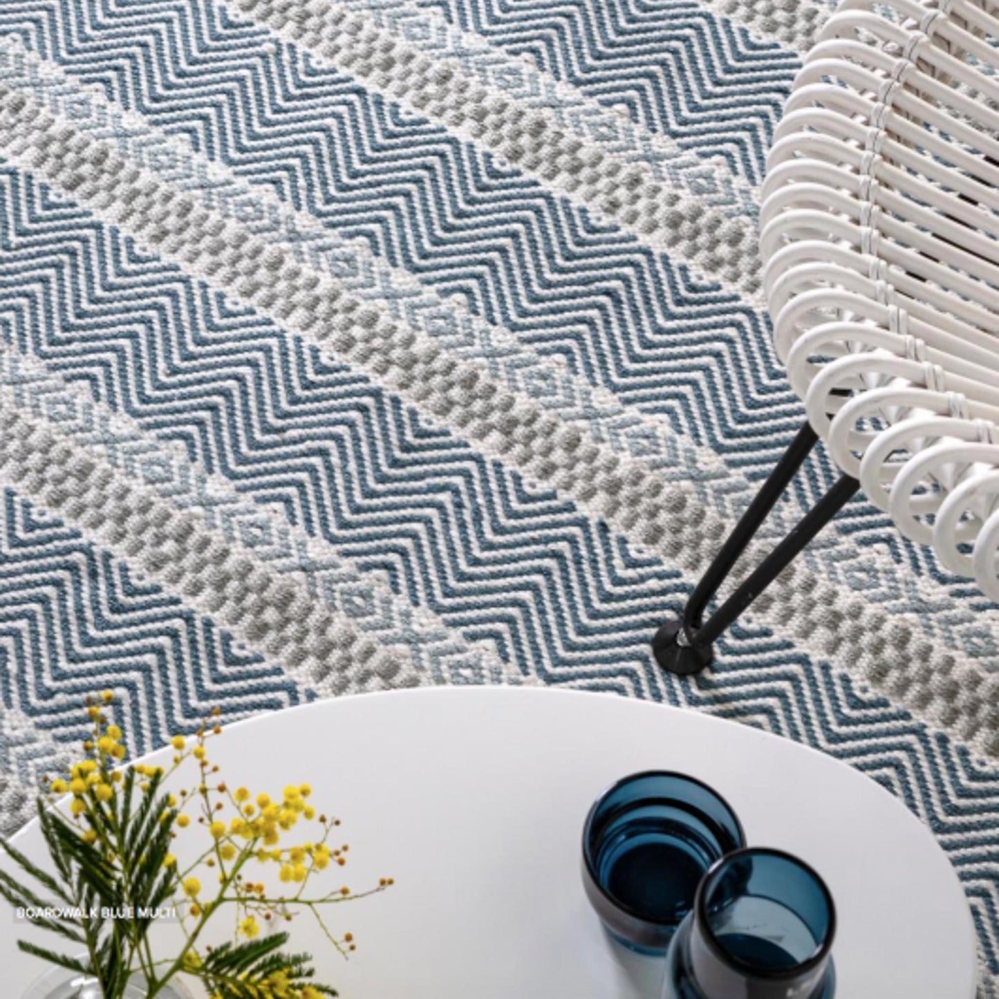 Blue Woven Outdoor Rug