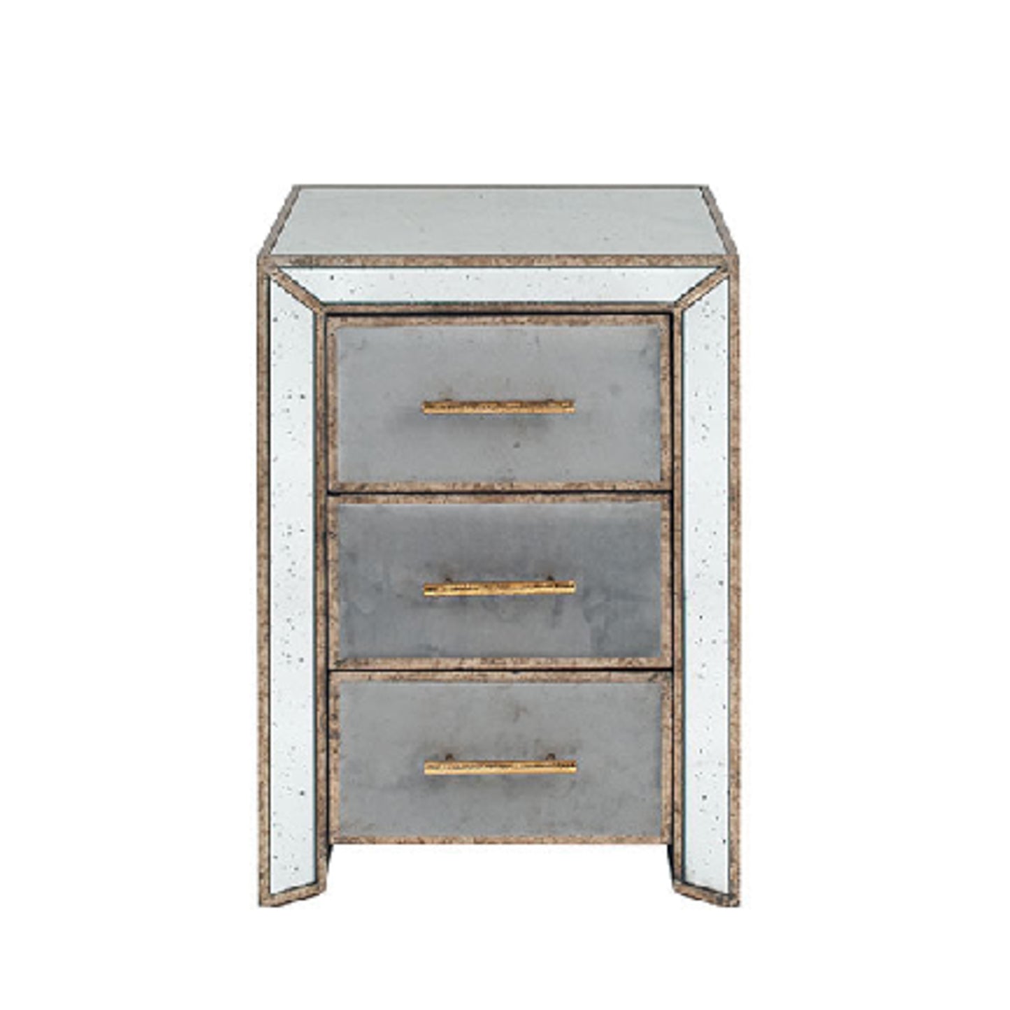 Brina Grey Velvet and Antique Effect Bedside Table