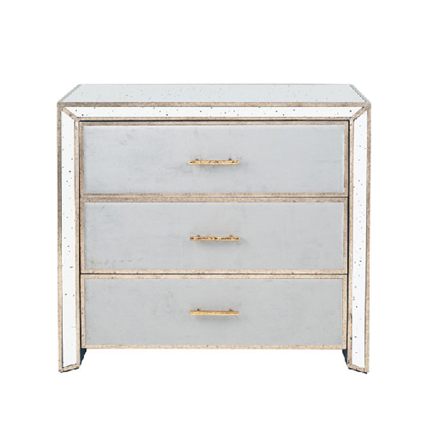 Brina Grey Velvet and Antique Effect Drawer Unit