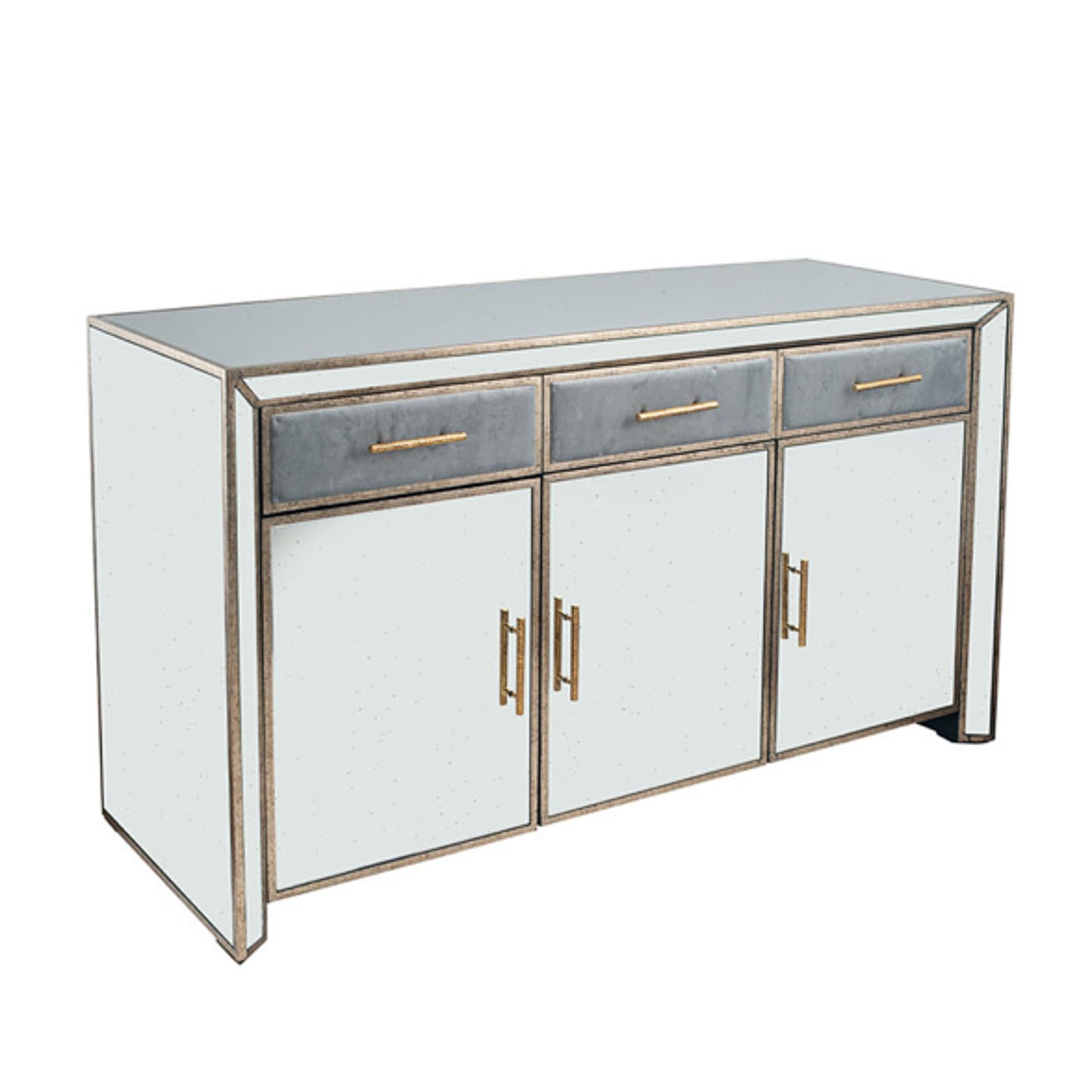 Brina Grey Velvet and Antique Effect Sideboard