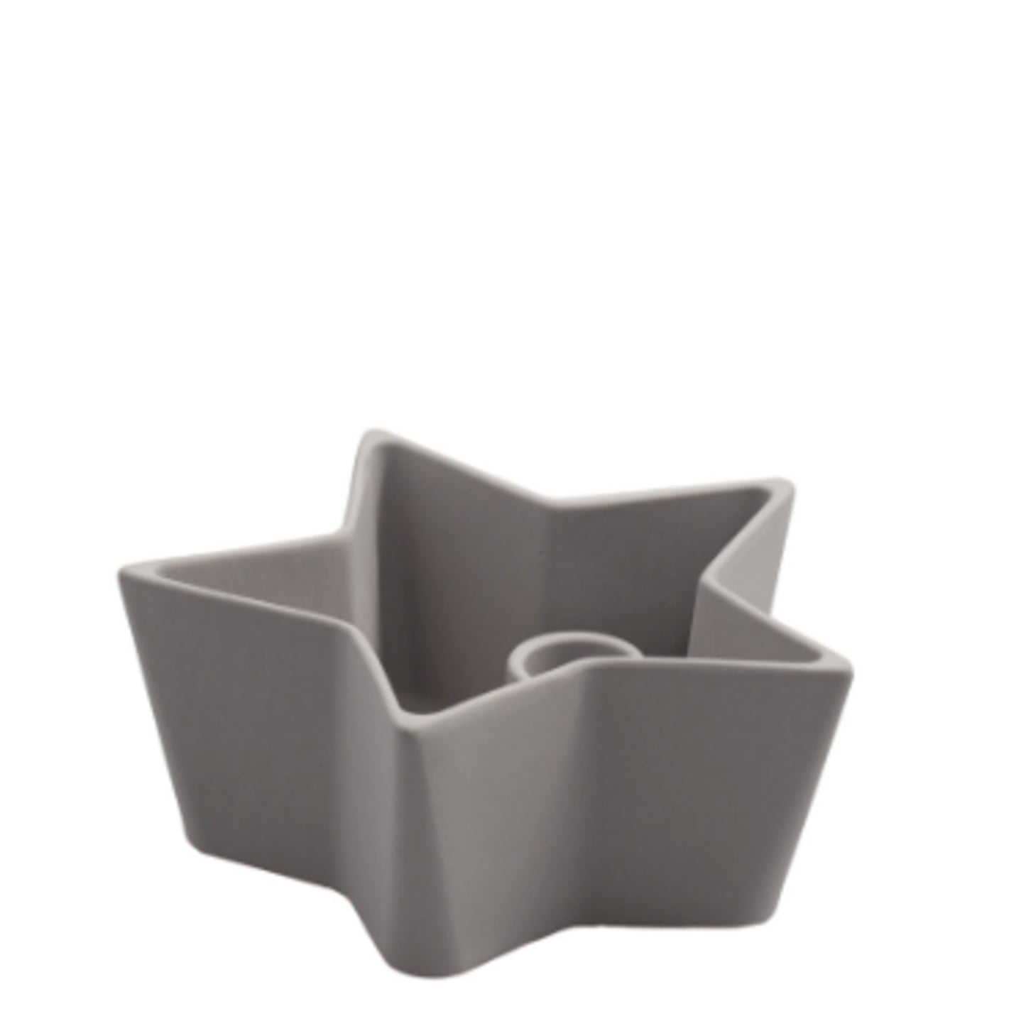 Grey Ceramic Star Candle Holder