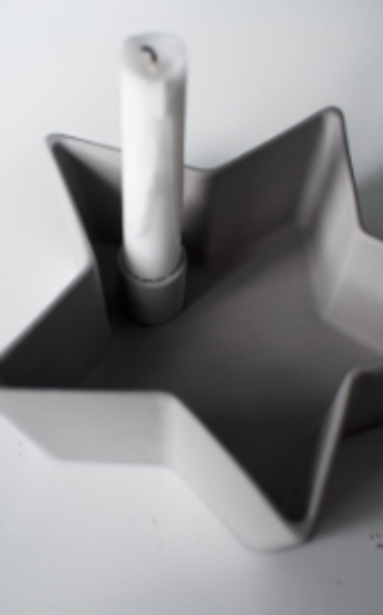 Grey Ceramic Star Candle Holder